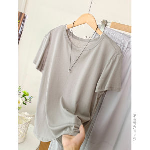 XIAOER | Breathable Snowflake Cotton Linen Multi-threaded Collar Regular Fit Round Neck Short Sleeve T-shirt