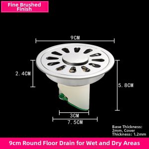 Odor-Proof Floor Drain Stainless Steel Bathroom Use