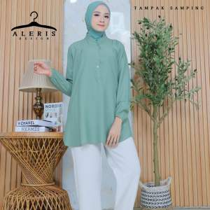 Kinka Blouse Kemeja Polos Terbaru-Bahan Cotton Viscose-Atasan Kasual Dan Kerja Banyak Warna Seragam