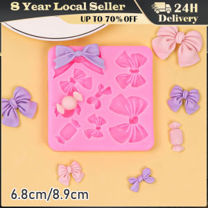 8 Cavity Bow Tie Shape Silicone Mold Fondant Cake Decoration Chocolate Jelly Kitchen Mousse Baking Tool Gumpaste Clay Resin Mold Candy Bowknots Silicone Molds Baby Birthday Fondant Cake Decorating Tools Cupcake Topper Chocolate Candy Moulds