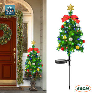 Colorful Solar LED Christmas Tree Floor Light Outdoor Xmas Decoration Home Entry Courtyard Lawn Garden Landscape Light
