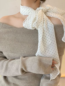 Khăn Choàng Lụa Kẻ Caro Mỏng Cho Nữ Kiểu Dáng Trang Trí Khăn Quàng Cổ Dây Buộc Tóc Nhiều Cách Sử Dụng Cao Cấp Thanh Lịch Đa Năng