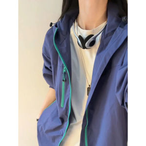 Dopamine Purple Mens Outdoor Soft Shell Jacket Autumn Workwear Coat Waterproof Hiking Clothes Zipper Decoration Casual Jacket