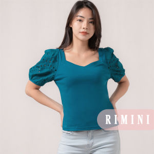 RIMINI - Atasan Cewe Kaos Casual Lengan Pendek Broklat Jumbo - Ataya Puff Top 85552-1
