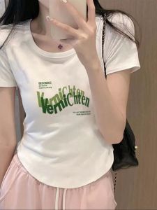 Slim Fit Cotton Short Sleeve T-Shirt round Neck Half Sleeve Summer New Style Womens Fashion Design Sensation Commute Style Top