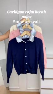 AJW [XBS] Cardigan Kerah Korean Style | Kardigan Rajut Kekinian | Baju Atasan Wanita Terbaru Knit Import Premium