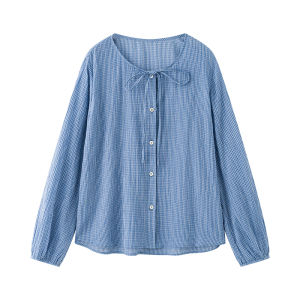Loose Fit Belted Blouse Lantern Sleeve Big Size Womens Shirts