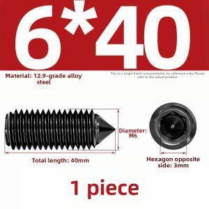JISHUO | Cone End Tightening Screw 12.9 Grade