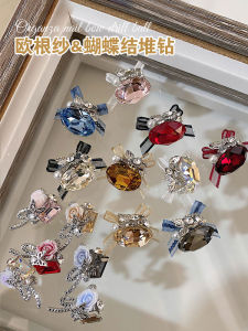 สติกเกอร์ตกแต่งเล็บคุณภาพสูงปีใหม่ 2024 ดอกไม้ผีเสื้อปักคริสตัล เครื่องประดับเล็บสไตล์เกาหลี น้ำยาทาเล็บ อุปกรณ์ตกแต่งเล็บ