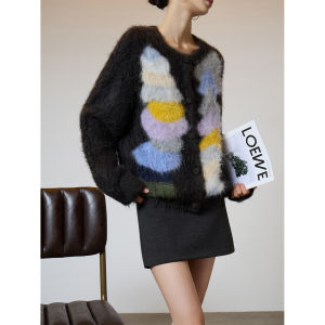 Color-block Soft Alpaca Sweater