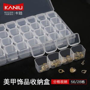 Móng Tay Nghệ Thuật Hộp Bảo Quản 56 Ngăn Có Thể Tháo Rời Lưới Nhỏ Phong Cách Nhật Bản Trong Suốt Để Bàn Tổ Chức Cho Dụng Cụ Màu Sắc