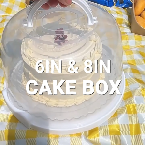 LOCAUPIN Round Transparent Cake Box with Lid Food Box Dessert Plastic Containers Cake Packaging Box Tray Organizer