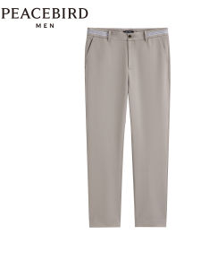 Peacebird Mens Casual Pants Spring New Style Elastic Cone Shape Straight Leg Breathable Comfortable Polyester Nylon Trousers