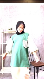 Atasan Wanita JUMBO Blouse Oversize Elsleeve Pocket BIG SIZE Femonritch hijab dan wudhu friendly