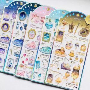 สติกเกอร์ลายท้องฟ้าเต็มดาว 3 ชิ้น/6 ชิ้น สำหรับตกแต่งสมุดบันทึก สมุดภาพ DIY อุปกรณ์เครื่องเขียน ของขวัญ