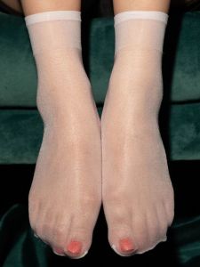 European-Style Shiny Cored Silk Toe Transparent White Summer Loose Wide Border Snagging Thin Breathable Womens Short Stockings