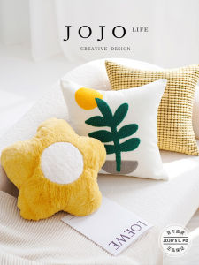 Adorable Floral Sofa Pillowcase Square Living Room Cushion Cover Modern Simple Style Home Decorative Polyester Fabric