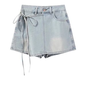 YUXIAO | Irregular Flared Plus Size A-Line Denim Skirt