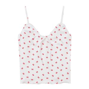 Charming Bow Summer Women Vest Lace Trim