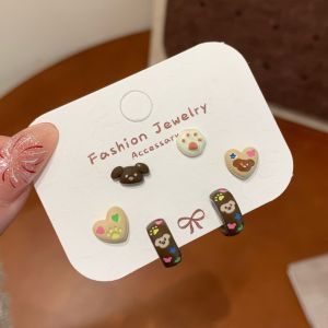 New Year 2025 Trendy Colorful Hand-Painted Drip Oil Earrings for Women Silver Needle Sweet And Exquisite Ear Rings