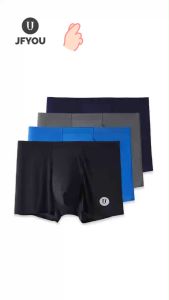 JFYOU Ice Silk Boxer Pria Sport 4pcs Antibakteri celana dalam pria