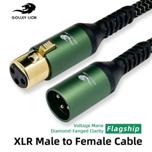GOLLEY LION XLR Male to Female Cable | Silver-Plated Copper | Studio & Live Microphone Balanced Audio