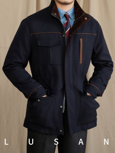 High Weight Padded Thick Wool Blend Elegant Fit Winter Stand Collar Jacket