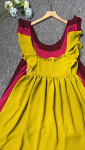 Ami Collection - Dress Ruffle Poly Lengan Pendek / Dress Crincle Midi / Dress