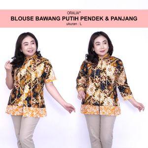 Blouse Batik Big Size Wanita Atasan Batik Jumbo Lengkap S-M-L-XL-2L-3L-4L-5L-6L-7L Model Blus Jumbo Seragam Batik / Atasan Formal Bahan Katun Kerja Kantor Wanita / Pakaian Batik Wanita Kekinian Super Big LD 140 / Baju Batik Terbaru Model Terkini