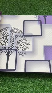 Wallpaper Dinding Motif Akar Daun Kotak 3D Minimalis Simple - Futuristik