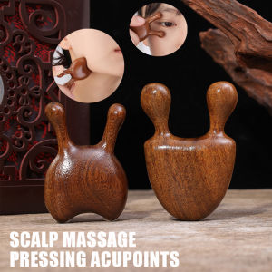 Green Sandalwood Carving Little Snail Eye Massager Face Lifting and Tightening Wooden Acupoint Stick Plantar Meridians Massage Stick