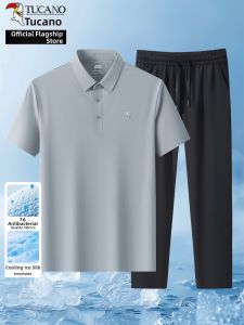TUCANO | Antibacterial Ice Silk Summer Mens Short Sleeve Sportwear Set