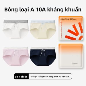 Quần lót tam giác AIMO cho nữ vải cotton 100% mỏng kháng khuẩn thoáng khí