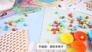 MAINAN EDUKASI MONTESSORI SENSORY ANAK MANIK -WOODEN BEADS SORTING TOY