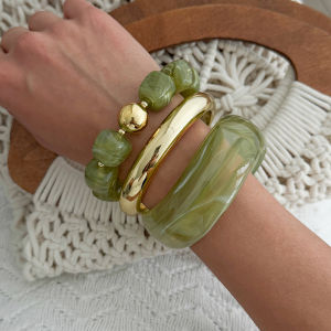 Salircon 3 Pcs/Set Boho Colorful CCB Resin Beaded Bracelet for Women 2026 Fashion Stackable Elastic Bangles Jewelry Accessories