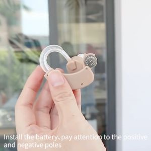 เครื่องช่วยฟัง รับประกัน 3ปี ชนิดคล้องหลังหู เครื่องช่วยฟัง Beige USB ชาร์จหลังหูเครื่องขยายเสียงเสียงชุดปรับ