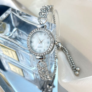 Phụ Nữ Của Đồng hồ dạng lắc tay Rhinestone Ánh Sáng Đồng hồ đeo tay sang trọng Nhỏ Quay Số Có Thể Thu Vào Dây đeo điều chỉnh được Đồng hồ nữ Đồng Hồ Cho Phụ Nữ