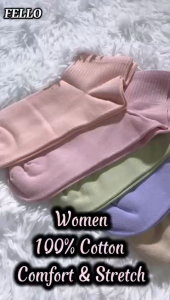 🇲🇾WOMEN Lady Anti-slip 100% Cotton Sport Student Warm Foot Running Socks Stokin Perempuan女纯棉袜子