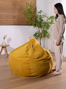 Ghế lười hạt xốp BIG SIZE kèm đôn 3II HOME nhung tăm cao cấp – Ghế Sofa lười cỡ đại siêu êm ngồi nằm thoải mái