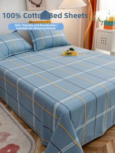HEYUE | Simplified Checkered Thick Bed Sheet 1.5m×1.8m