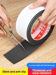 Strong Adhesive Non-Slip Grid Pattern Silicone Rubber Pad Sponge Backed Tape Anti-Skid Sticker Black Tape Anti-Skid Label