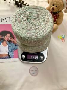 Yarn - Sợi Bambo - Sợi tre | Màu loang bling ngũ sắc pastel | Sợi xe/se - Cỡ sợi 0.8mm | Đan móc sản phẩm mùa hè | Terri Store