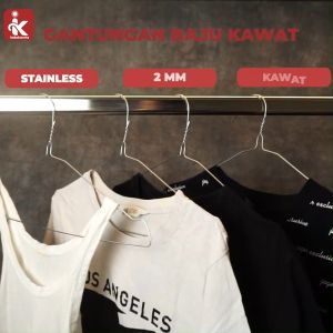 Indokurnia 10 pcs Gantungan Baju Kawat
