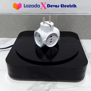 Steker T Multi 4 Cabang Datar 4 Lubang Colokan DUTRON DV-STA-01-TD-HG