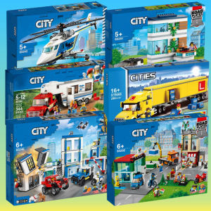Fire Department Police Station Airport Building Blocks Toy Gift for Boys Compatible Plastic Construction Set Joint Imagination