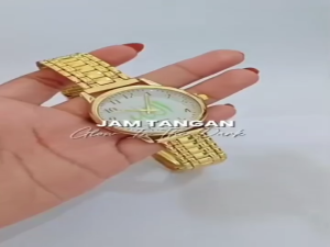 Jam Tangan Pria Pantronic Glow In The Dark Rantai Gold JT5600