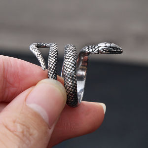 Punk Fashion Stainless Steel Snake Ring For Men Women Vintage Biker Hip Hop Couple Animal Ring Simple Jewelry Gifts Dropshipping