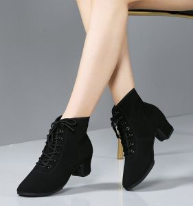 Dancing Shoes Female High-Top Professional New Arrival Square Dance Shoes Dancing Shoes Adult Soft Bottom Dancing Shoes Mid Heel Boots Jitterbug Dance Shoes