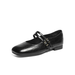Reddragonfly | Mary Jane Flat Comfortable Black Shoes