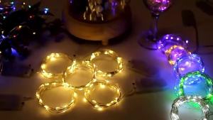 Đèn Dây Tiên Chống Nước IP65 Dây Đồng Sử Dụng Pin CR2032 Ánh Sáng LED Trắng Ấm Vàng 1M 2M 3M 5M Nhiều Màu Sắc Trang Trí Lễ Hội